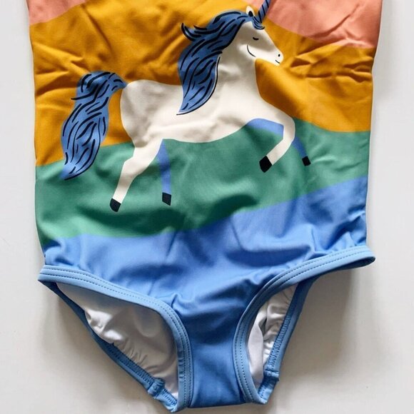 NEW Hanna Andersson Girl Unicorn 1-piece Swimsuit 3T or 2T - Picture 4 of 10